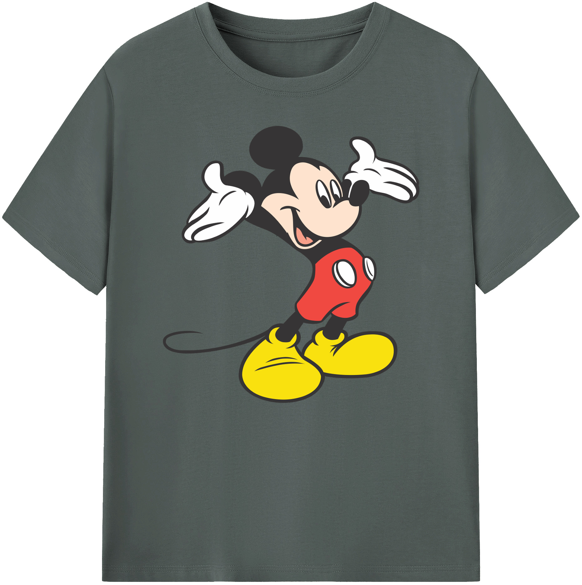 ミッキーマウス Mickey Mouse 綿100％ メンズ半袖Tシャツ｜肌触りやわらか＆通気性